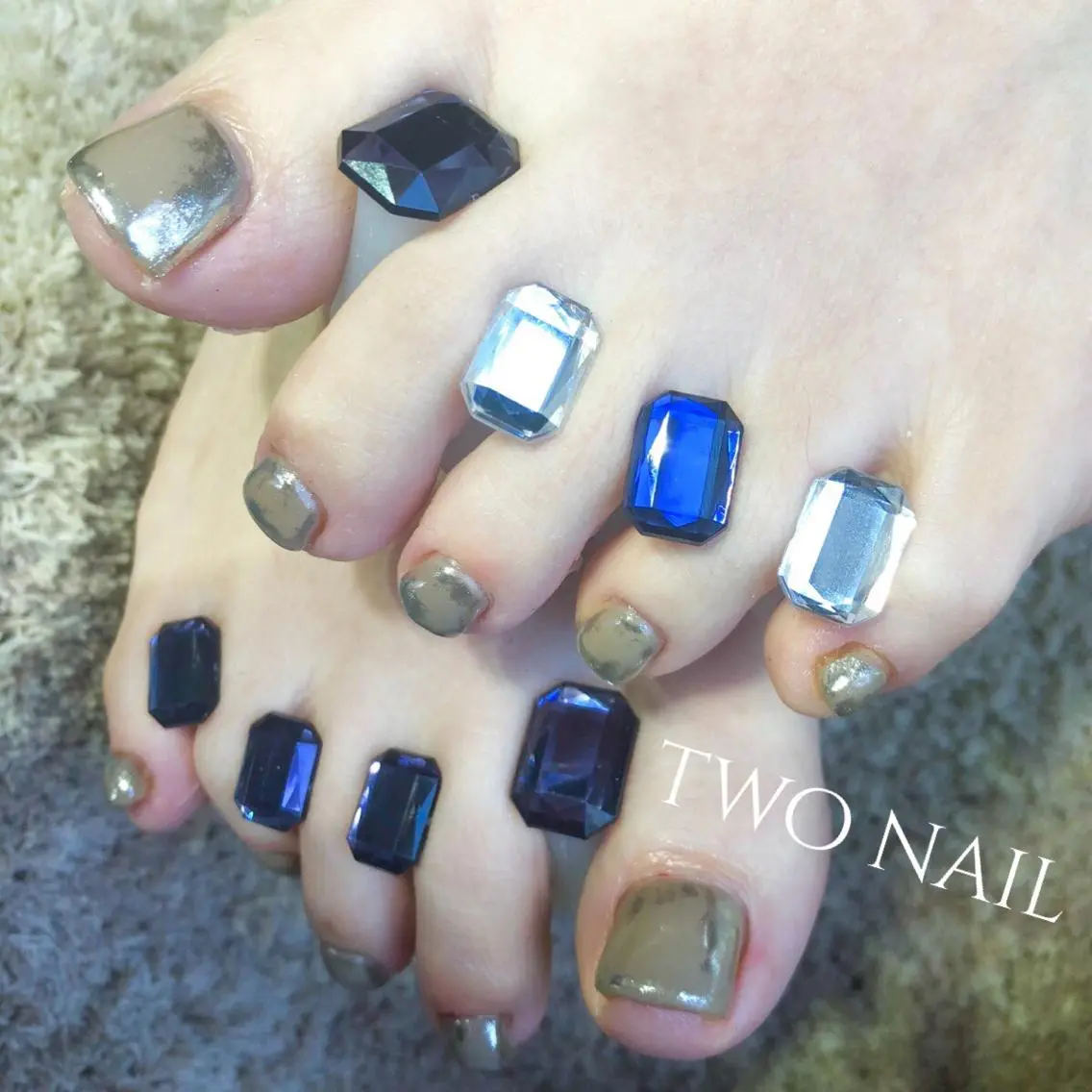 ネイル ミラーネイル ワンカラーネイル two nailのネイルデザイン