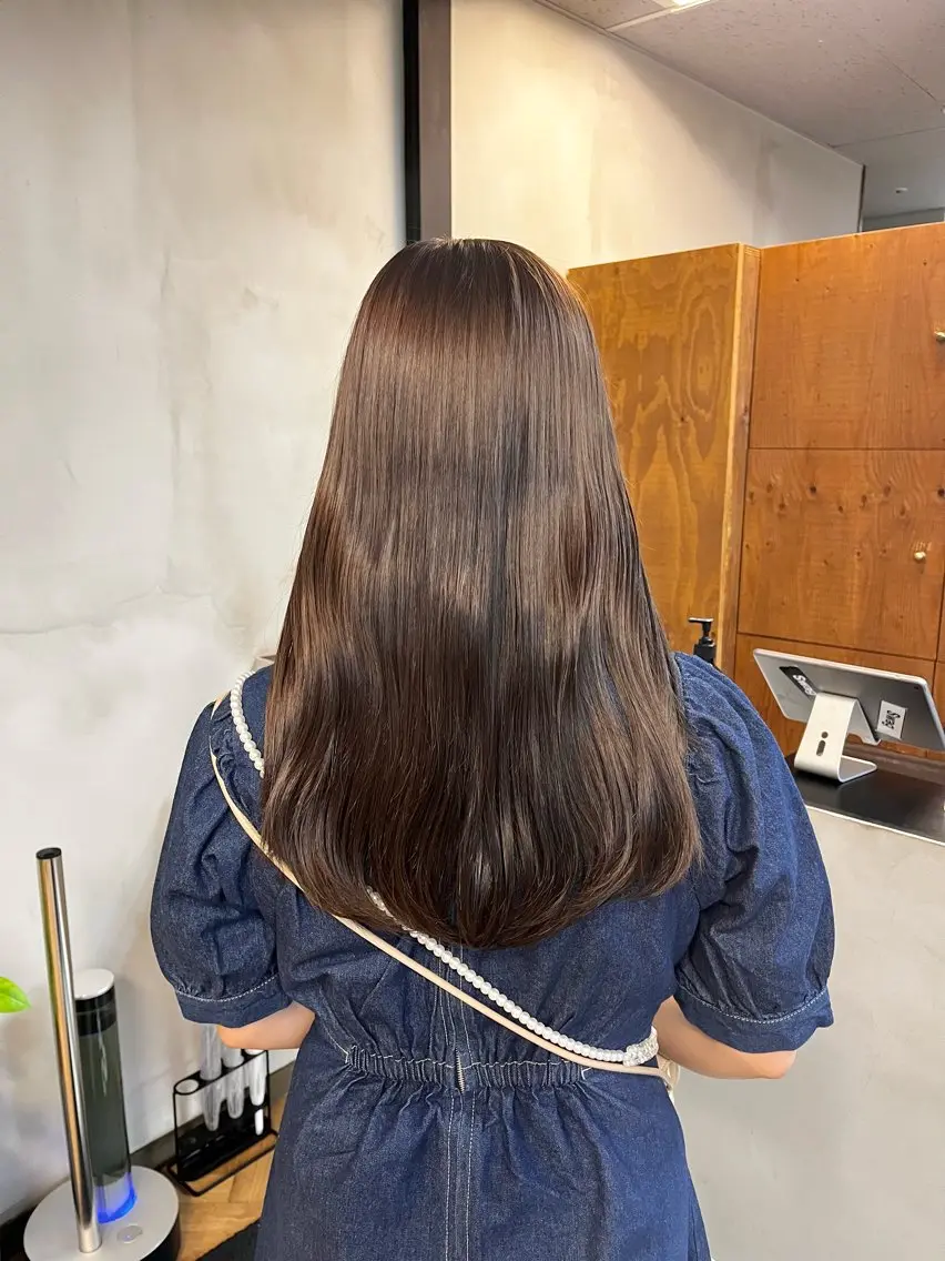 セミロング カラー ヘアアレンジ ブリーチ ダブルカラー ブリーチなしカラー カット ヘアカラー トリートメント ena/ブリーチなし 透明感・レイヤー🎀のヘアスタイル