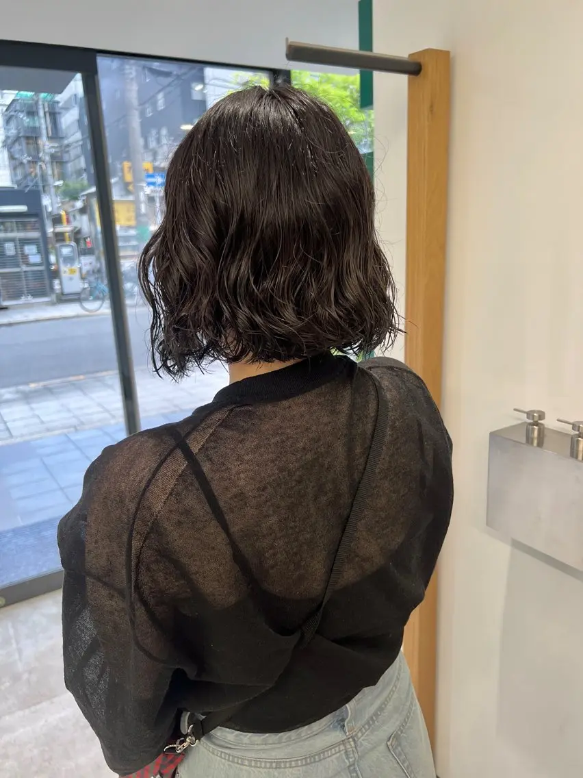 ショート パーマ カット パーマ ブリーチなしカラー/ レイヤー/ASARIのヘアスタイル