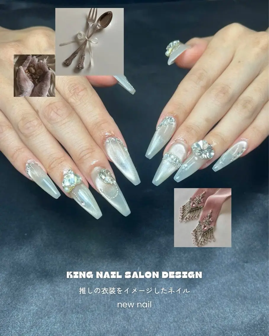 ネイル アートネイル 長さ出し フレンチネイル 韓国ネイル マグネットネイル ハンドネイル King Nail_Salonのネイルデザイン
