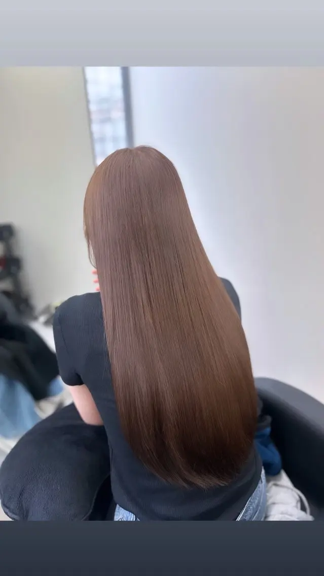 ロング カラー ブリーチ ブラウンカラー ダブルカラー ブリーチなしカラー ヘアカラー トリートメント 縮毛矯正/艶カラー /髪質改善/なんばのヘアスタイル