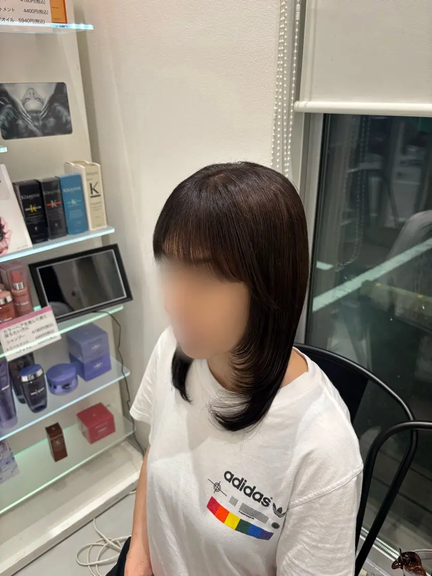 ミディアム カラー カット ヘアカラー トリートメント はがいふみか/ モデルさん募集中のヘアスタイル