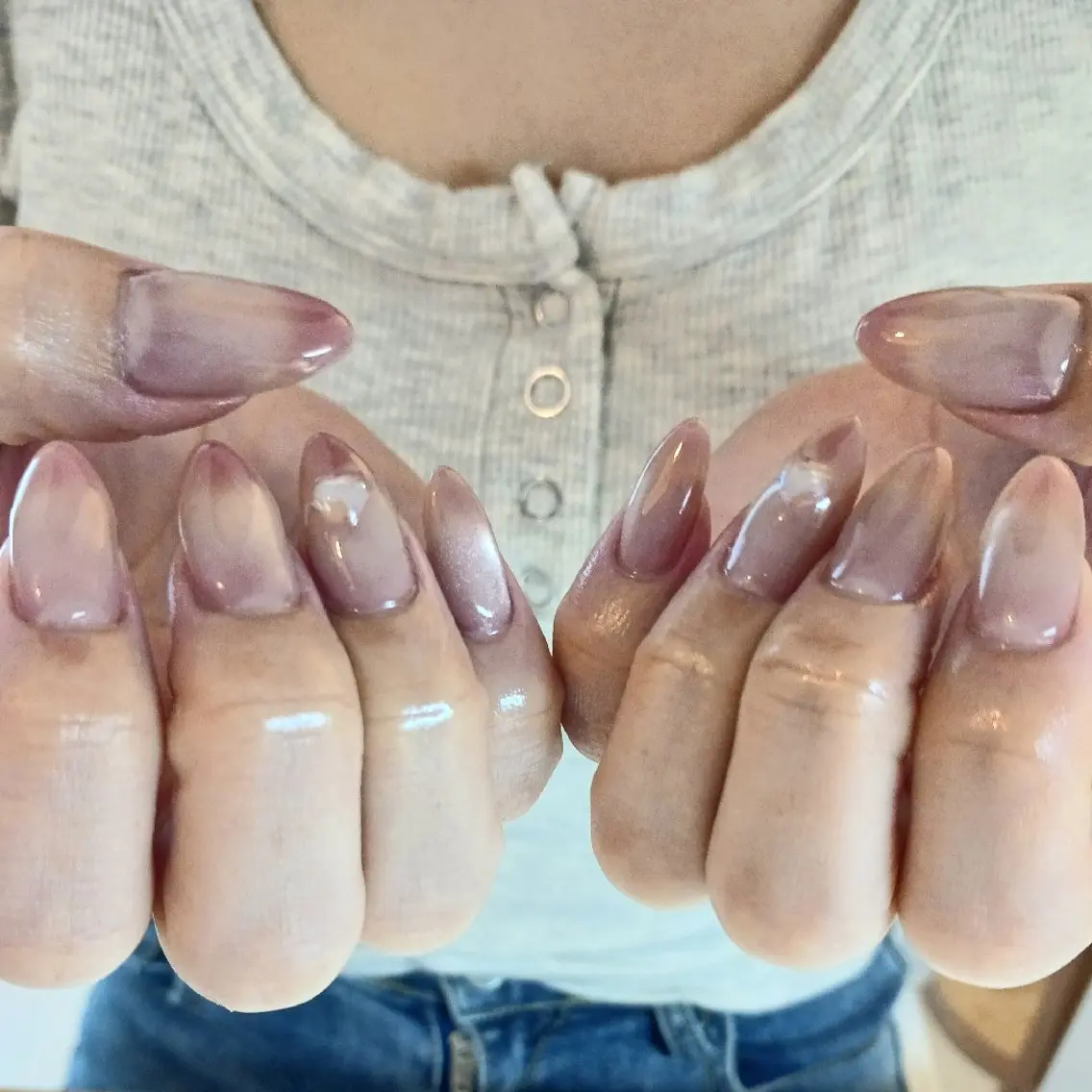 ネイル アートネイル グラデーション ハート マグネットネイル 持ち込み ハンドネイル owlnail /持込みデザイン専門のネイルデザイン