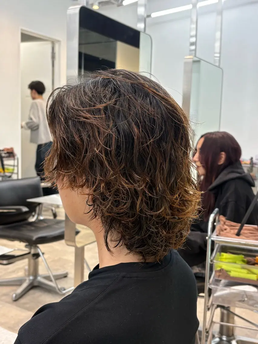 ミディアム パーマ メンズ カット パーマ 🌀パーマ特化🌀 たいき✨のヘアスタイル