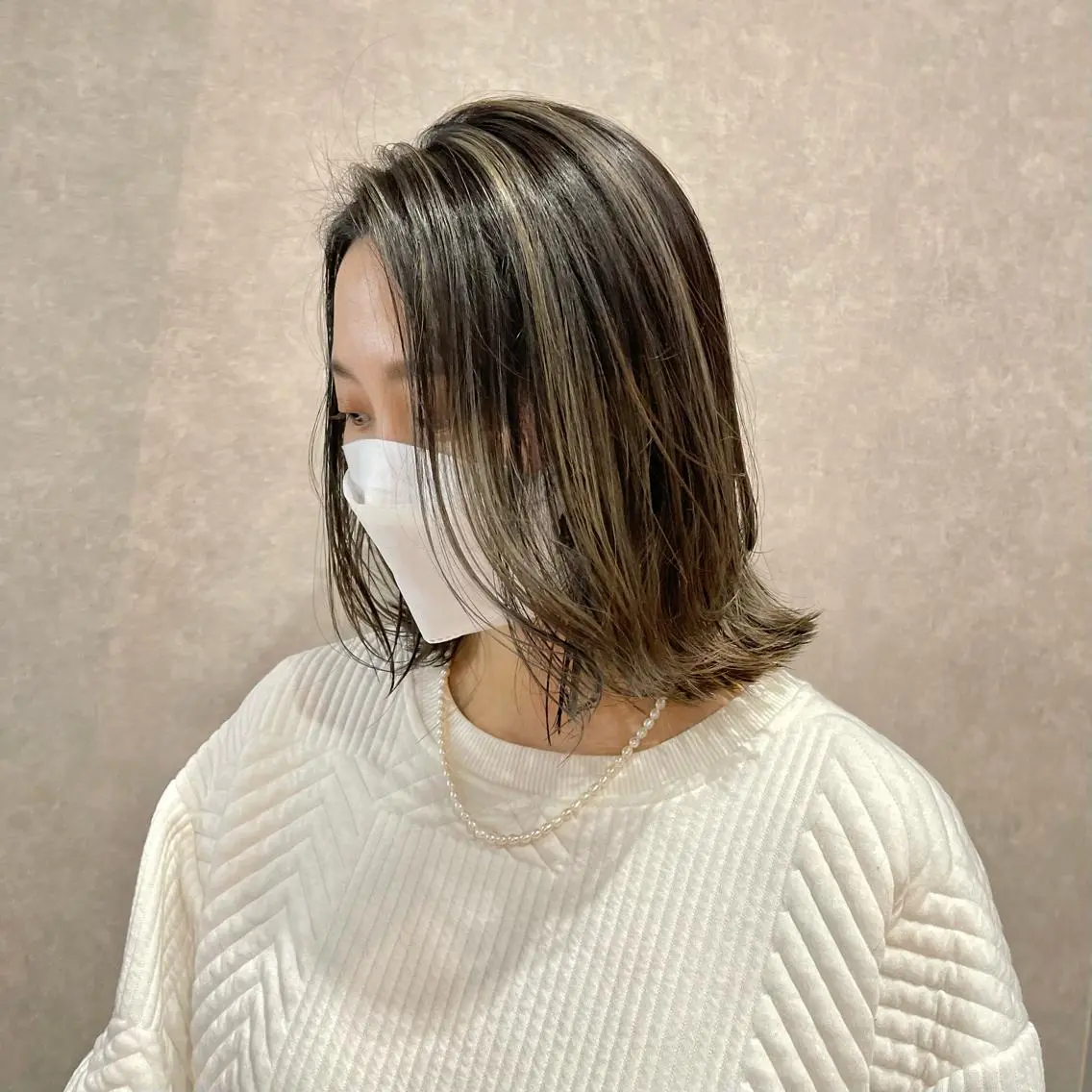 ミディアム カラー カット ヘアカラー トリートメント 一ノ瀬 暁のヘアスタイル