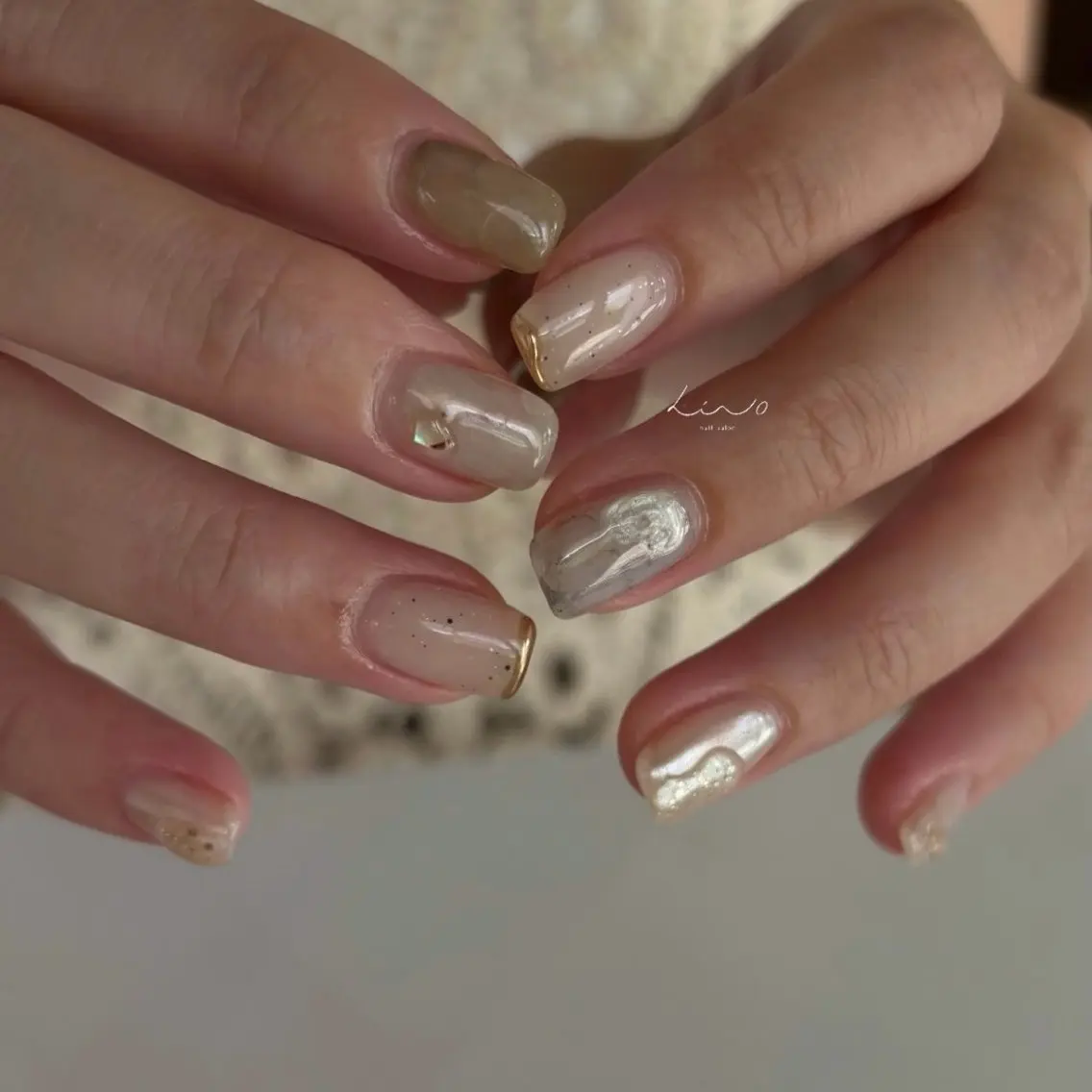 ネイル ニュアンスネイル ショートネイル ハンドネイル nail salon linoのネイルデザイン