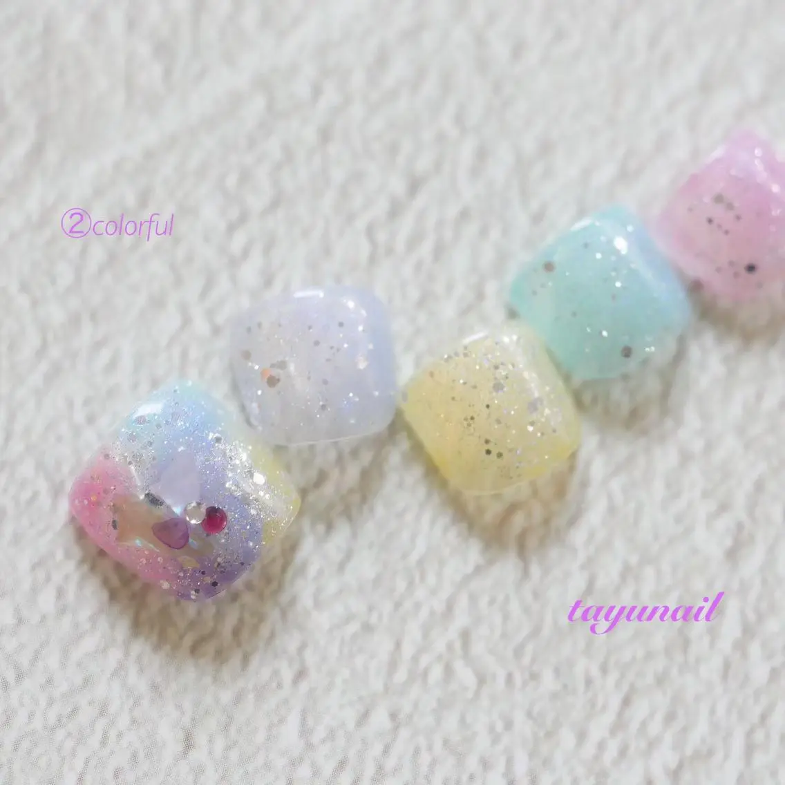 ネイル アートネイル ブルー フットネイル ジェルネイル ワンカラーネイル フットネイル ネイルサロン 【たゆnail】のネイルデザイン