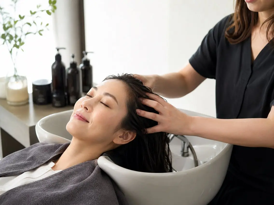 ミディアム カラー レイヤーカット トリートメント ヘッドスパ 久木原 ゆりのヘアスタイル