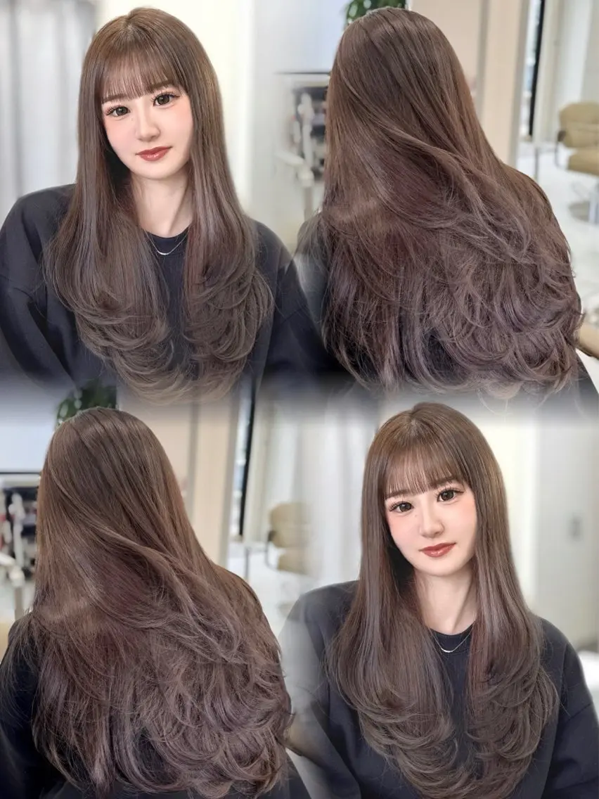 ロング カット ヘアカラー トリートメント 森 千風優のヘアスタイル