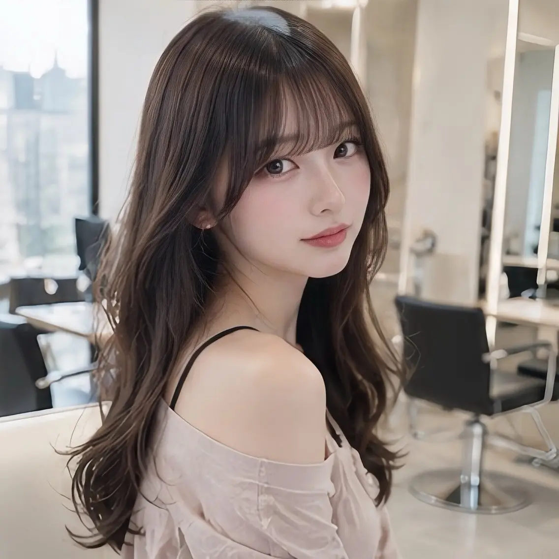 ロング 縮毛矯正 池袋/前髪/顔周り 🎀髪質改善おばかんのヘアスタイル