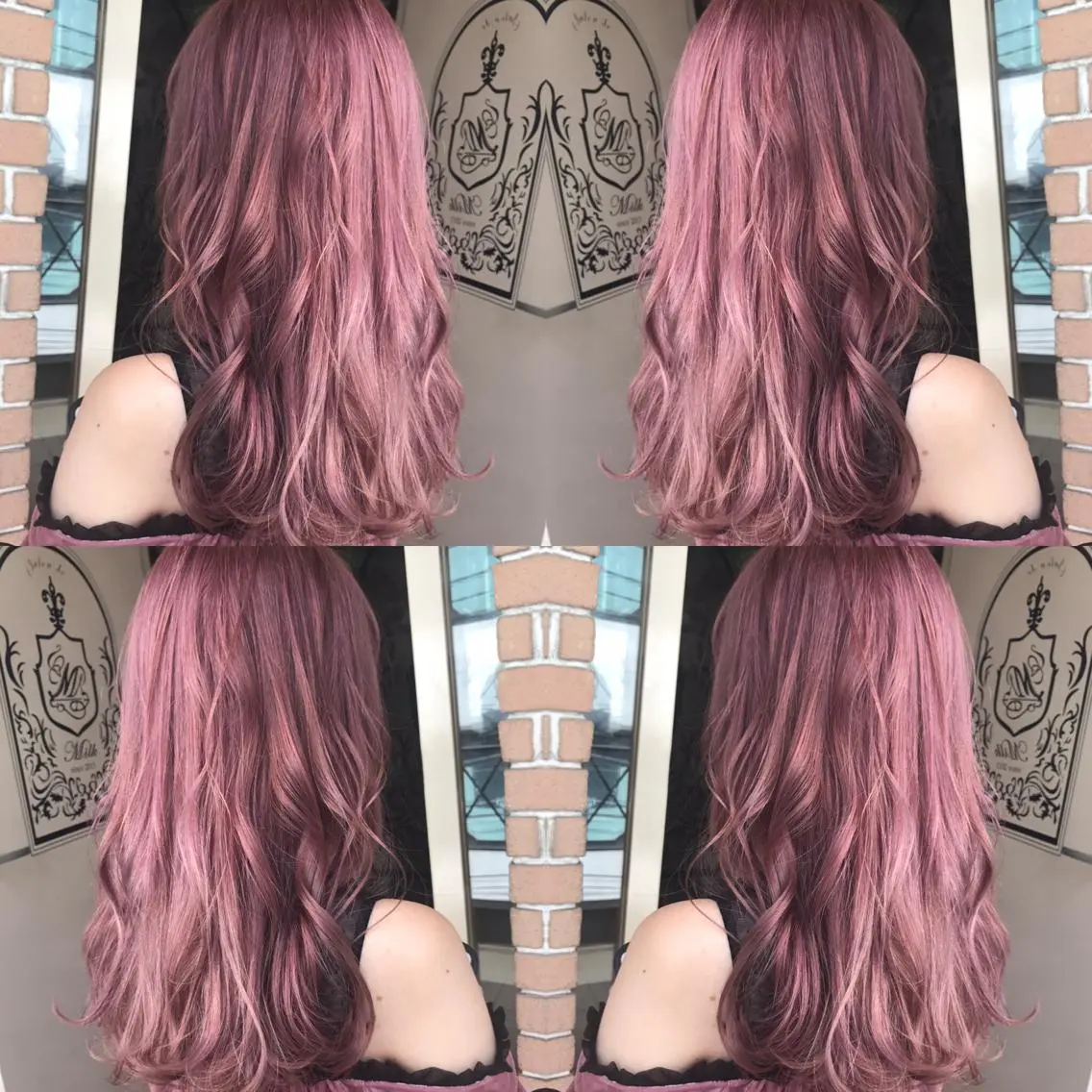 ロング カラー パーマ ヘアアレンジ メンズ キッズ ネイル マツエク・マツパ ピンクカラー カラーマツエク ピンク サロンドミルク 渋谷高比良のヘアスタイル