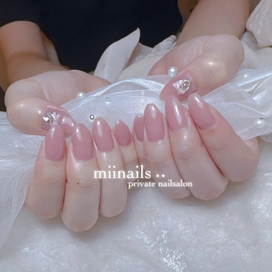 ネイル 韓国ネイル シンプルネイル ワンホンネイル ハンドネイル nailsalon miinailsのネイルデザイン