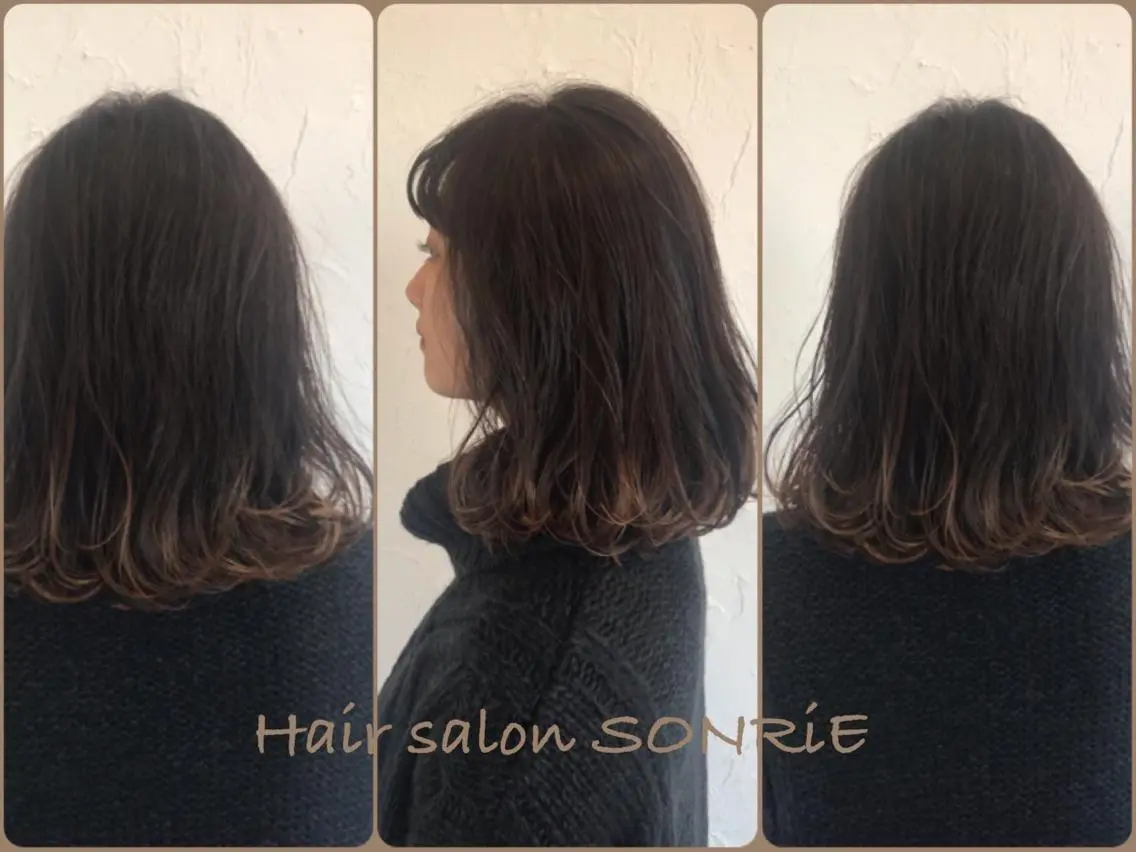 セミロング カラー パーマ ヘアアレンジ メンズ ネイル 豊橋美容院 ソンリエのヘアスタイル