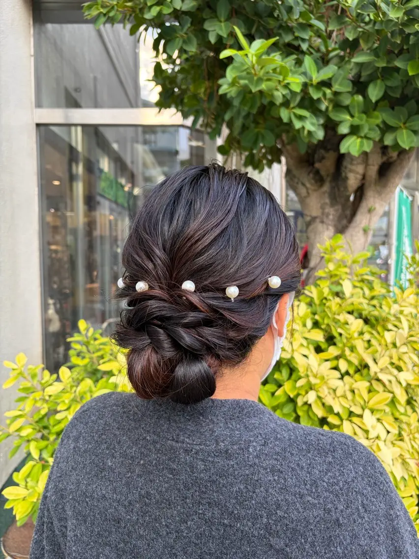セミロング ヘアアレンジ ヘアセット LUXBE LUCE ひなののヘアスタイル