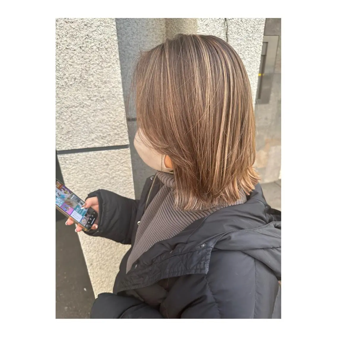 ミディアム カラー 切りっぱなしボブ ミディアムパーマ バレイヤージュ ベージュカラー ブリーチ カット ヘアカラー トリートメント メンズパーマ 次元のヘアスタイル