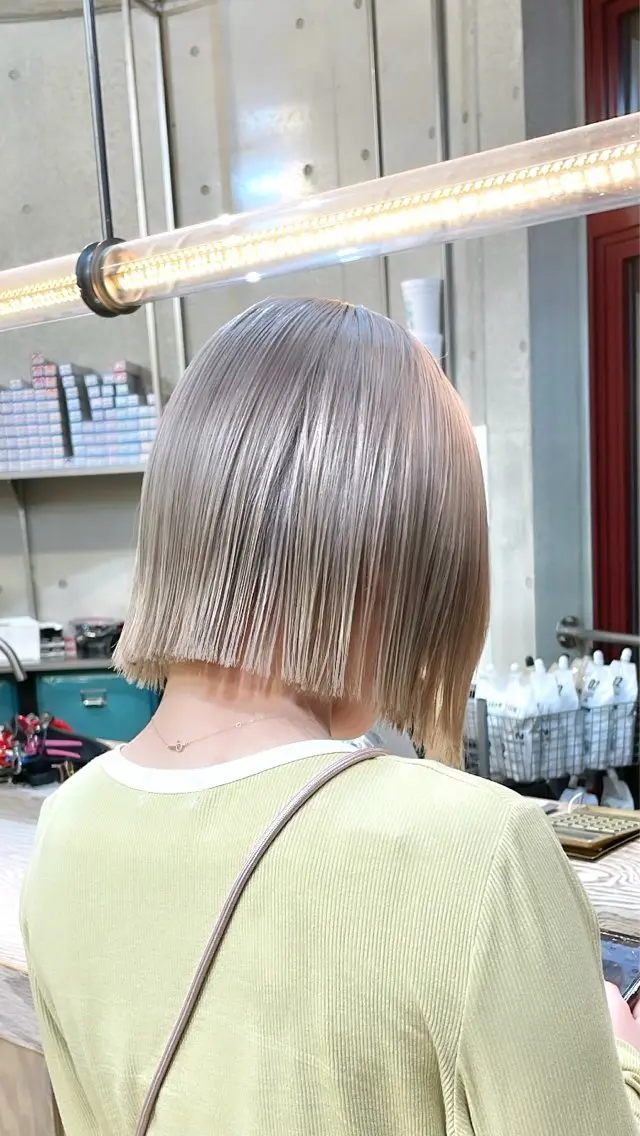 ミディアム カラー ヘアカラー トリートメント 色落ち綺麗透明感カラ /ボブ/ナカツヒカルのヘアスタイル