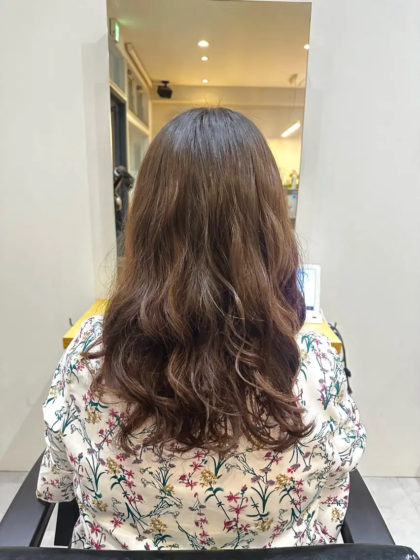 セミロング パーマ セミロングパーマ トリートメント デジタルパーマ Agu hair noman マナのヘアスタイル