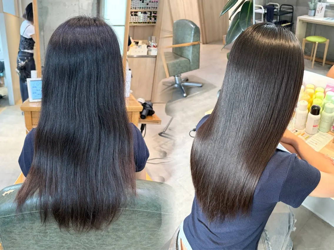 ロング 縮毛矯正 りあの🎀 /暖色カラー🍒のヘアスタイル