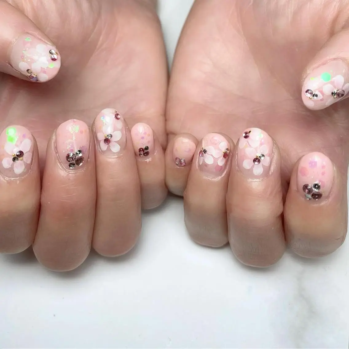 ネイル 桜ネイル ハンドネイル ameria meguのネイルデザイン