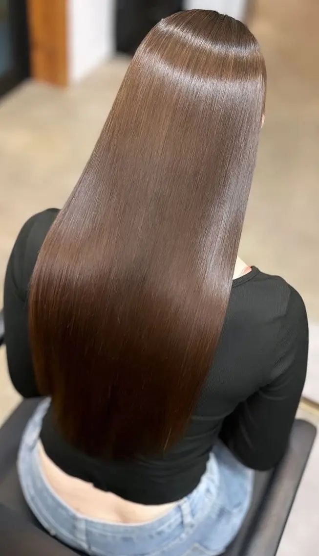 ロング カット 縮毛矯正 トリートメント 山崎 義弘のヘアスタイル
