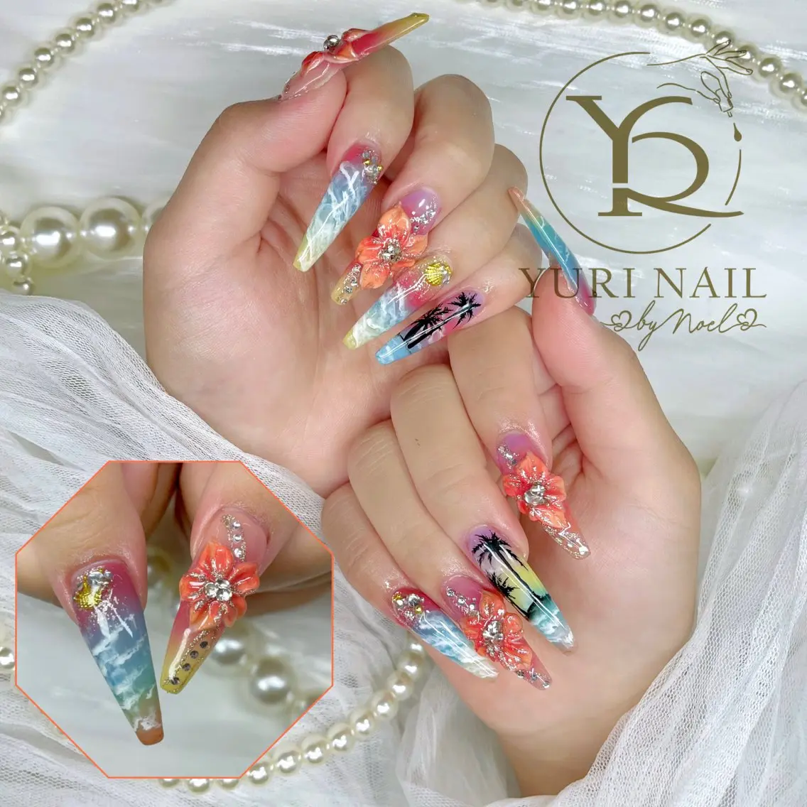 ネイル チークネイル フットネイル フレンチネイル グラデーション キラキラネイル ハンドネイル フットネイル ハンドケア YURI Nail Funabashiのネイルデザイン