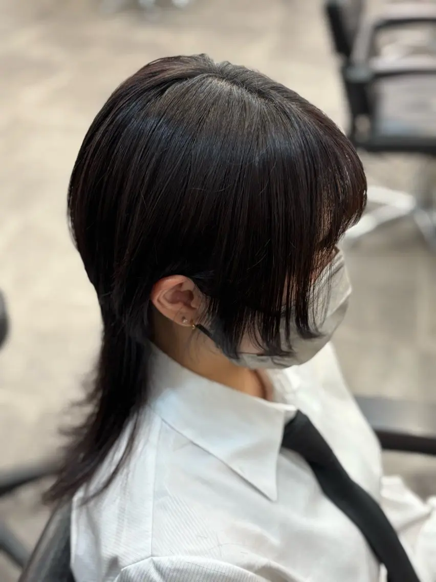 ミディアム ウルフカット エクステ/ハイトーン /ミサキのヘアスタイル