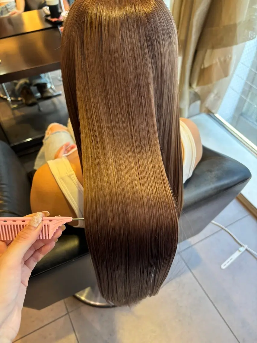 ロング カラー カット ヘアカラー トリートメント 艶カラー|束感マツエ ク|airi۫ ꣑ৎのヘアスタイル