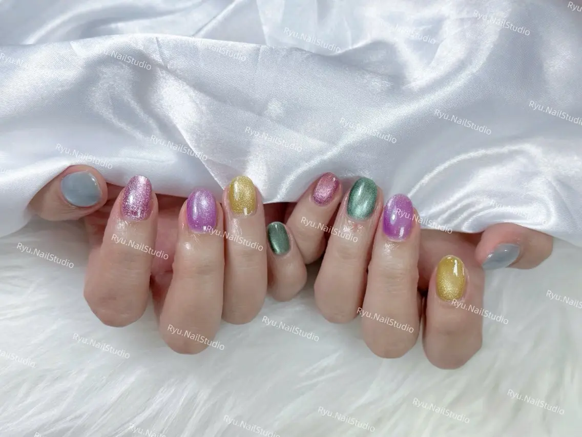 ネイル アートネイル フラワーネイル フレンチネイル ジェルネイル グラデーション ハンドネイル Ryu Nail NekoChanのネイルデザイン