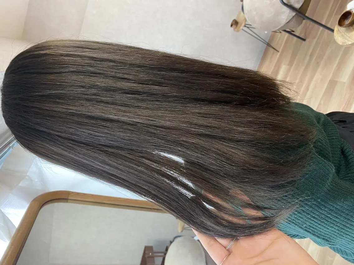 ロング カラー ヘアアレンジ ブリーチ グレージュ ブリーチなしカラー 女性専用サロン 【中崎町】ゆきみのヘアスタイル