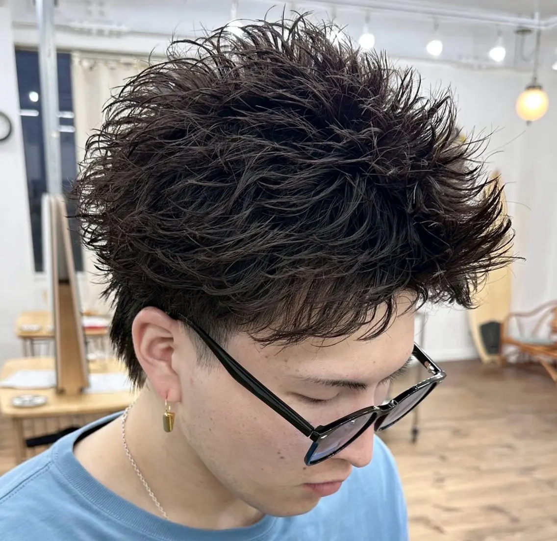 ショート カラー パーマ メンズ カット ヘアカラー パーマ メンズ特化✂️ 小枝 優生のヘアスタイル