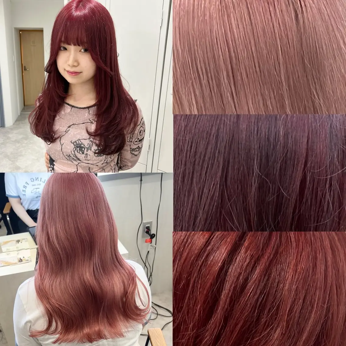[高発色🟥💖]暖色系にしたいならこれ💓💓ケアブリーチ＋アディクシーカラー＋2stepトリートメント🎀🎀の写真