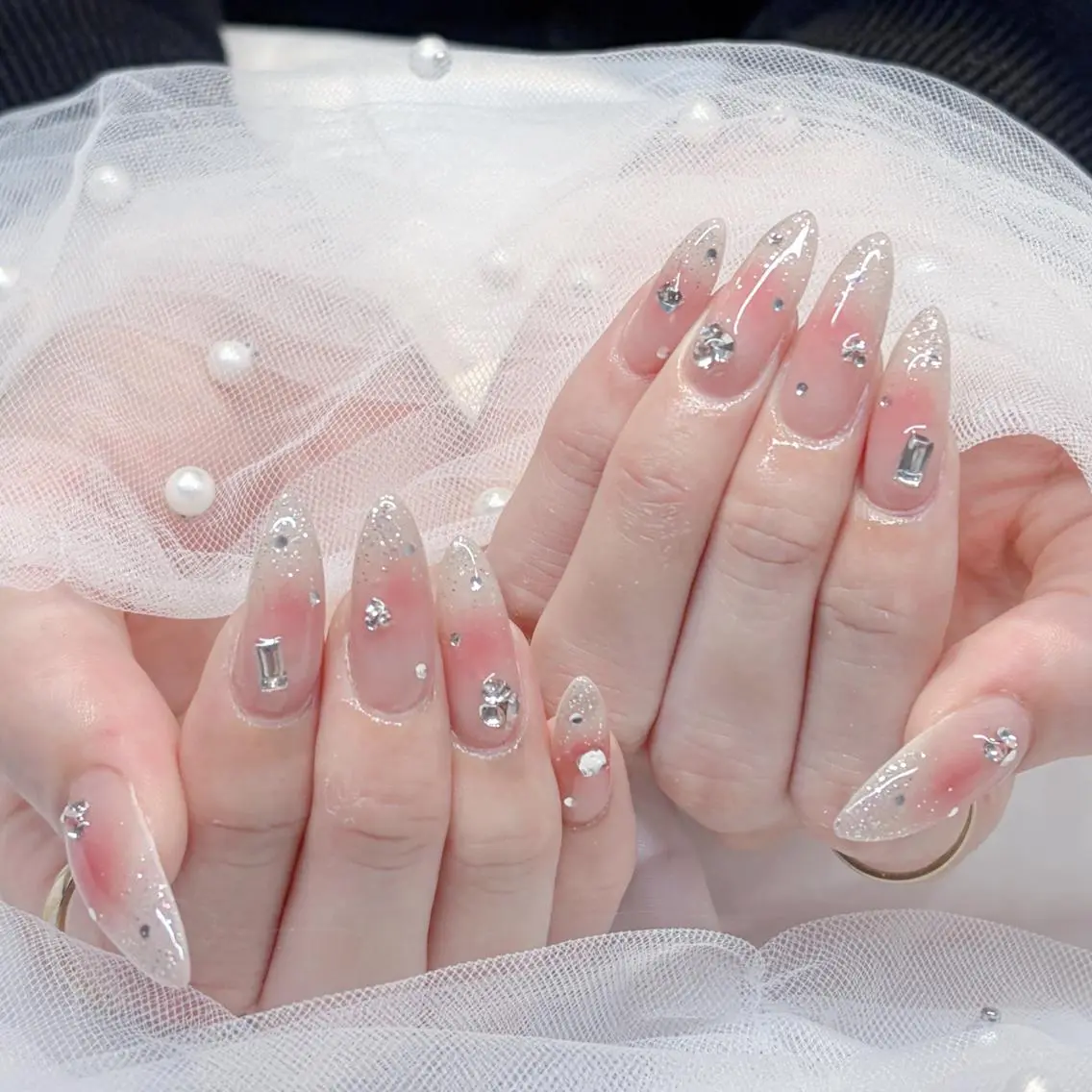 ネイル チークネイル キラキラネイル ワンホンネイル ハンドネイル Keli Nail 難波のネイルデザイン