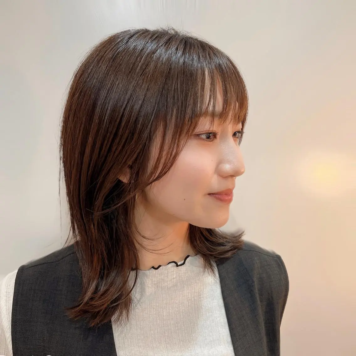 ミディアム カット ヘアカラー トリートメント パーソナルカラー lapiax阿部のヘアスタイル