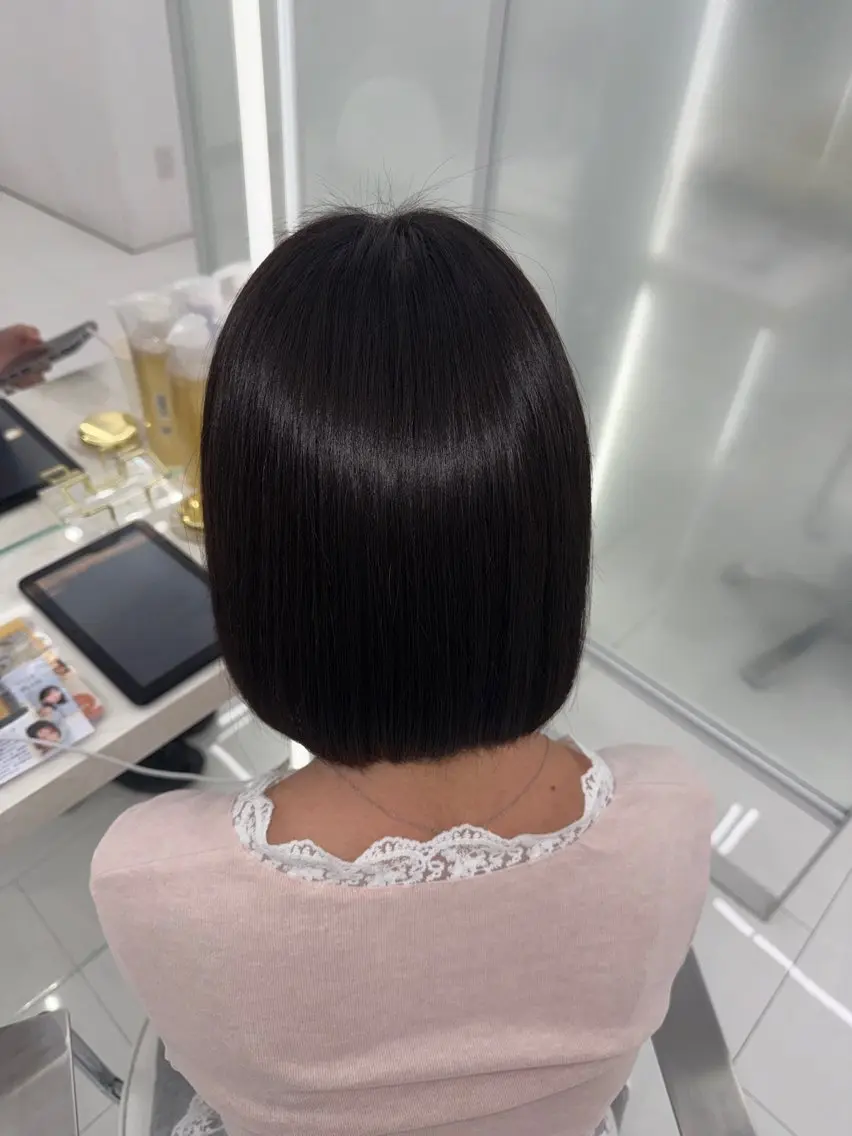 ミディアム 縮毛矯正 ヘアカラー 立川/艶カラー/透明 感カラー/Umi🫧のヘアスタイル