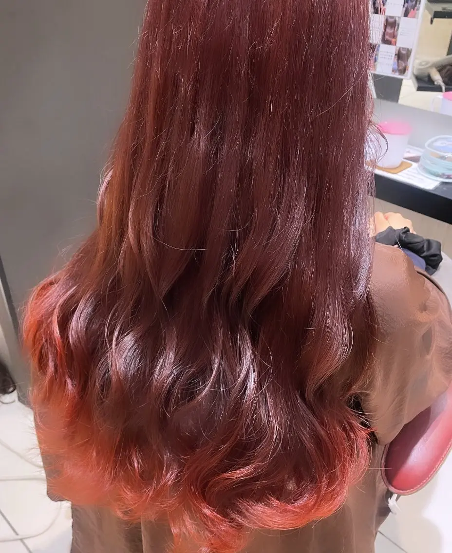 ロング カラー ヘアカラー トリートメント 💞暖色カラー 💞risaのヘアスタイル