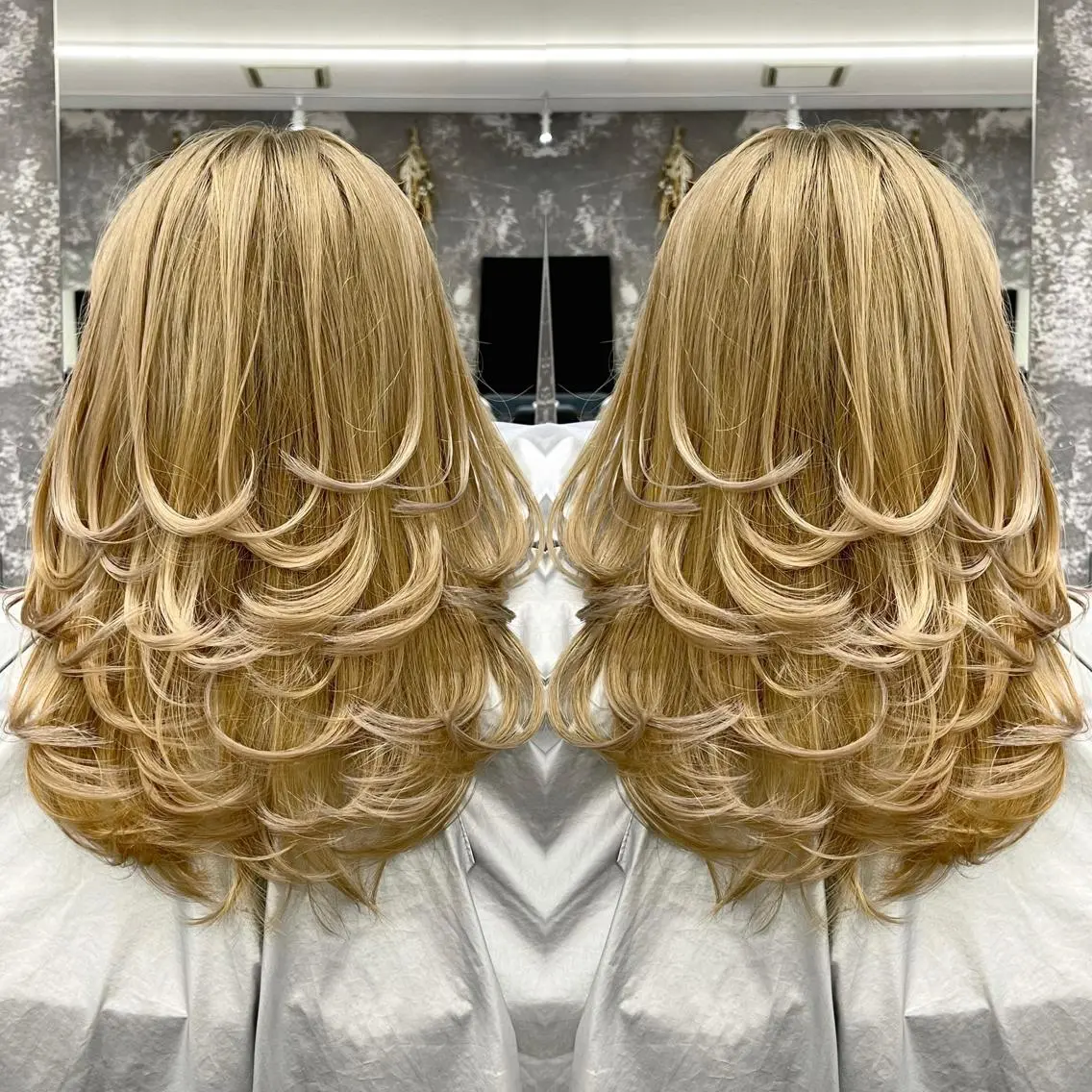 ミディアム カラー ヘアアレンジ バレイヤージュ デザインカラー ハイライトカラー 外国人風カラー ハイライト アンドウ ユウ/ レイヤーカット/韓国のヘアスタイル