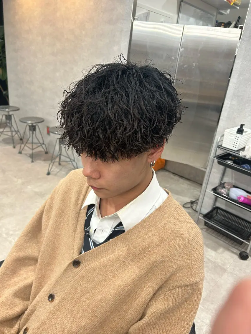 パーマ メンズ カット パーマ トリートメント ヘッドスパ ヘアセット イケメン製造機 🔥上原沙羅🔥のヘアスタイル