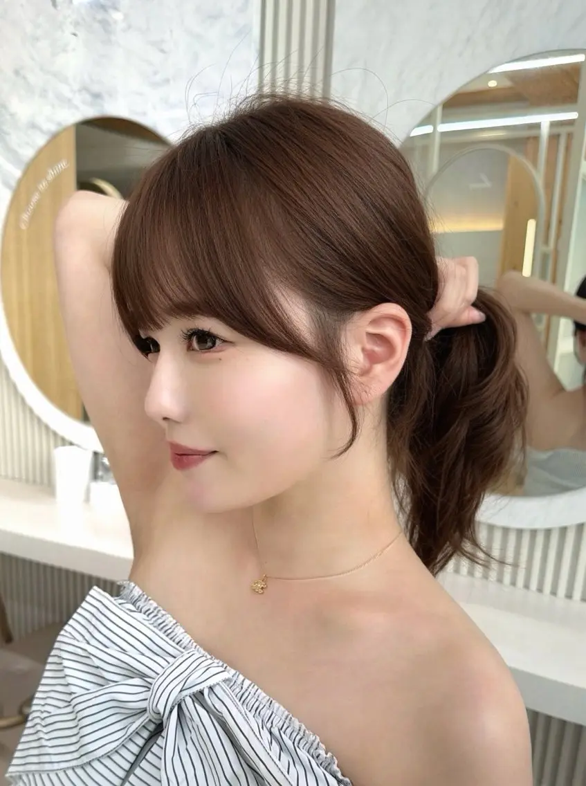 セミロング カット ヘアカラー トリートメント 顔周り/レイヤー /韓国ヘア/TAKUのヘアスタイル