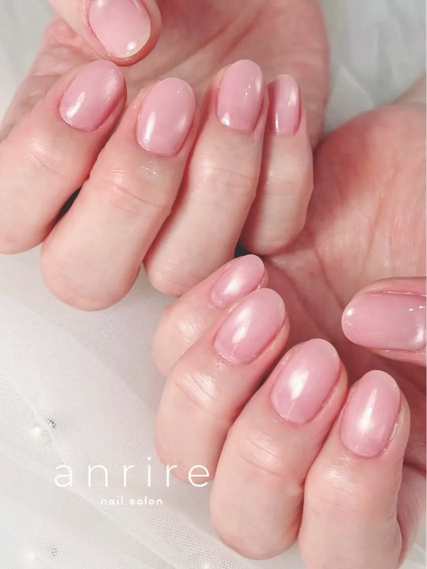 ネイル マグネットネイル ピンク シンプルネイル 春ネイル ハンドネイル nailsalon anrireのネイルデザイン