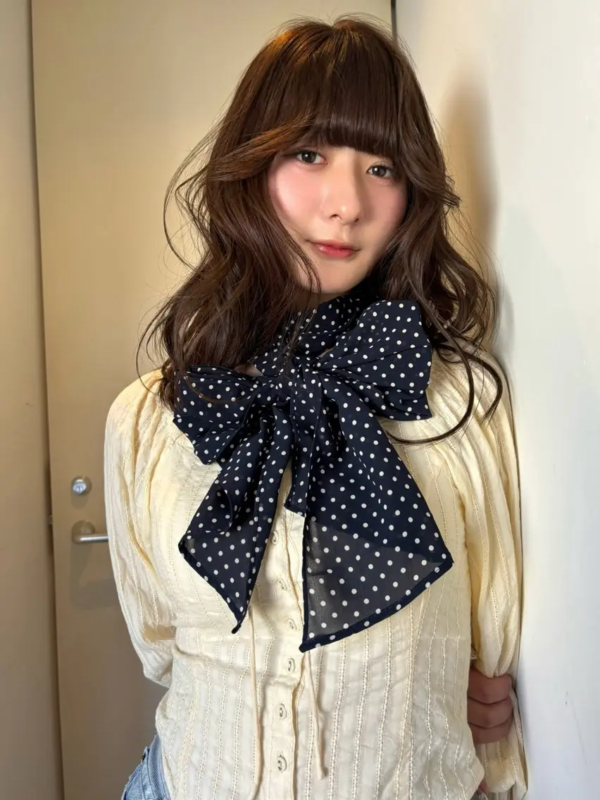 ロング カラー ブリーチ ブリーチなしカラー カット ヘアカラー mizuki/ピンク ベージュ.レイヤーのヘアスタイル