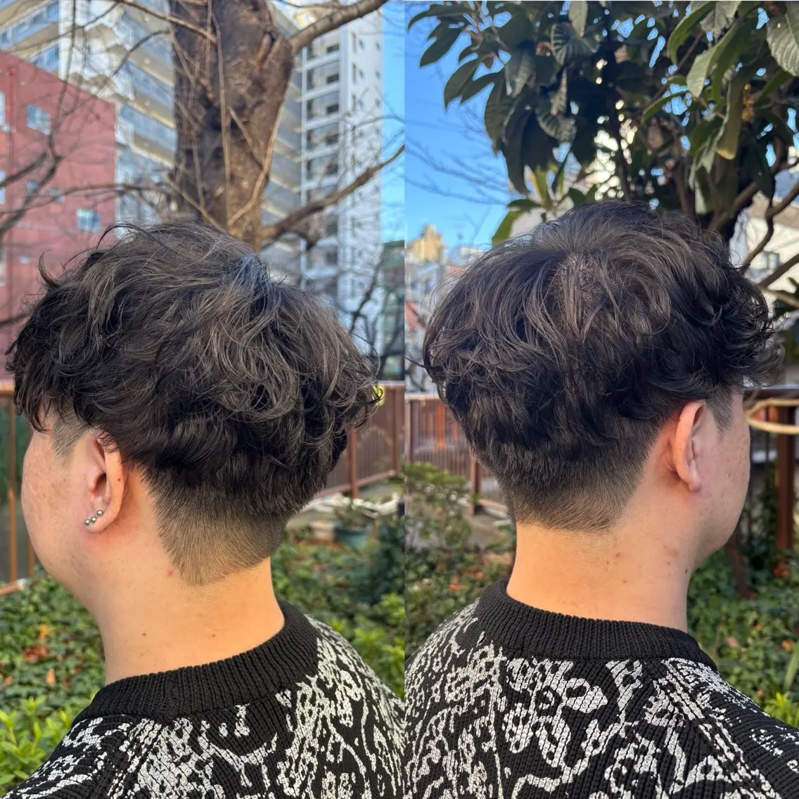 ショート パーマ メンズ マッシュ 看板犬がお出迎え◎ 初めてでも安心◎のヘアスタイル