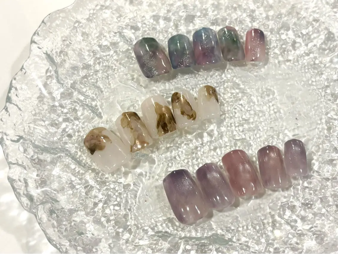 ネイル ジェルネイル マグネットネイル ニュアンスネイル パラジェル Lino中目黒 🎀 パラジェルのネイルデザイン