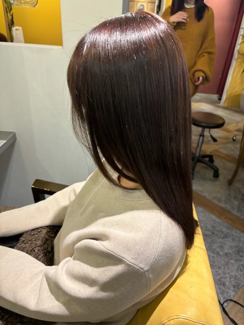 ロング カラー ブラウンカラー 🍀縮毛艶髪🍀田中 啓吾のヘアスタイル