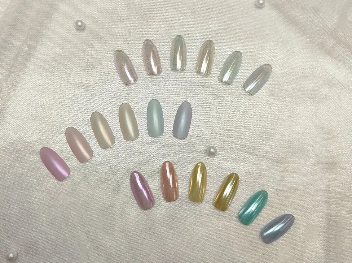 ネイル マットネイル ミラーネイル Shimmer Asakoのネイルデザイン