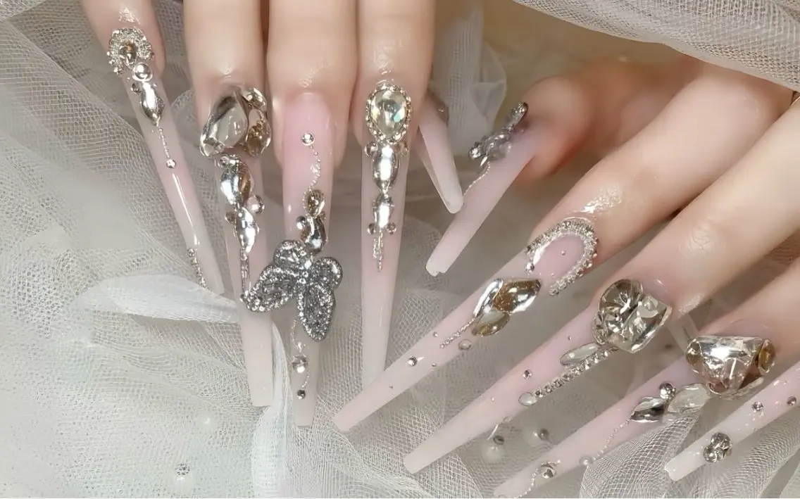 ネイル オーロラネイル ブルー フットネイル ジェルネイル 氷ネイル・うるうるネイル ハンドネイル Rin Nail 新大久保店のネイルデザイン