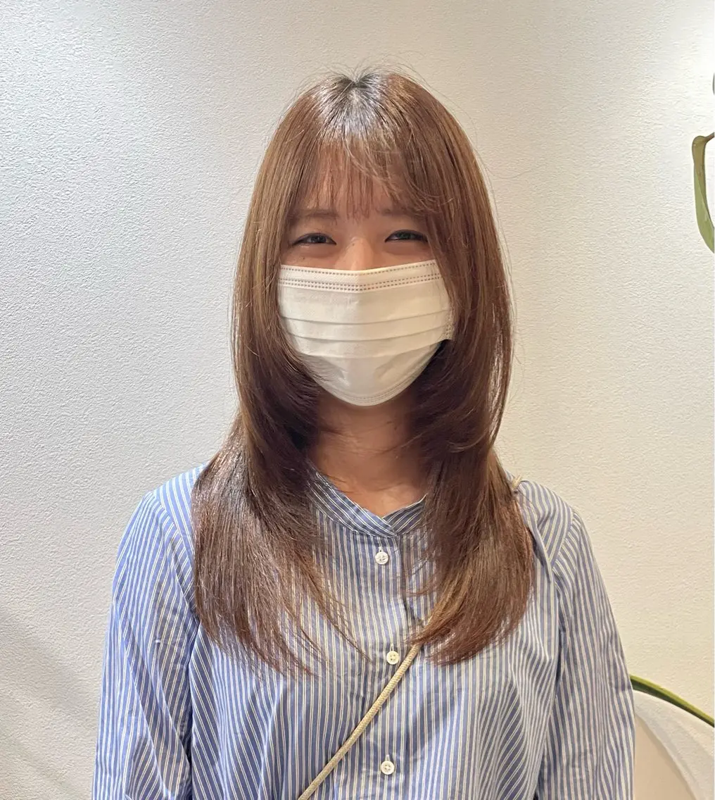 セミロング レイヤーカット カット 💝ブリーチ ショート/れい💝のヘアスタイル