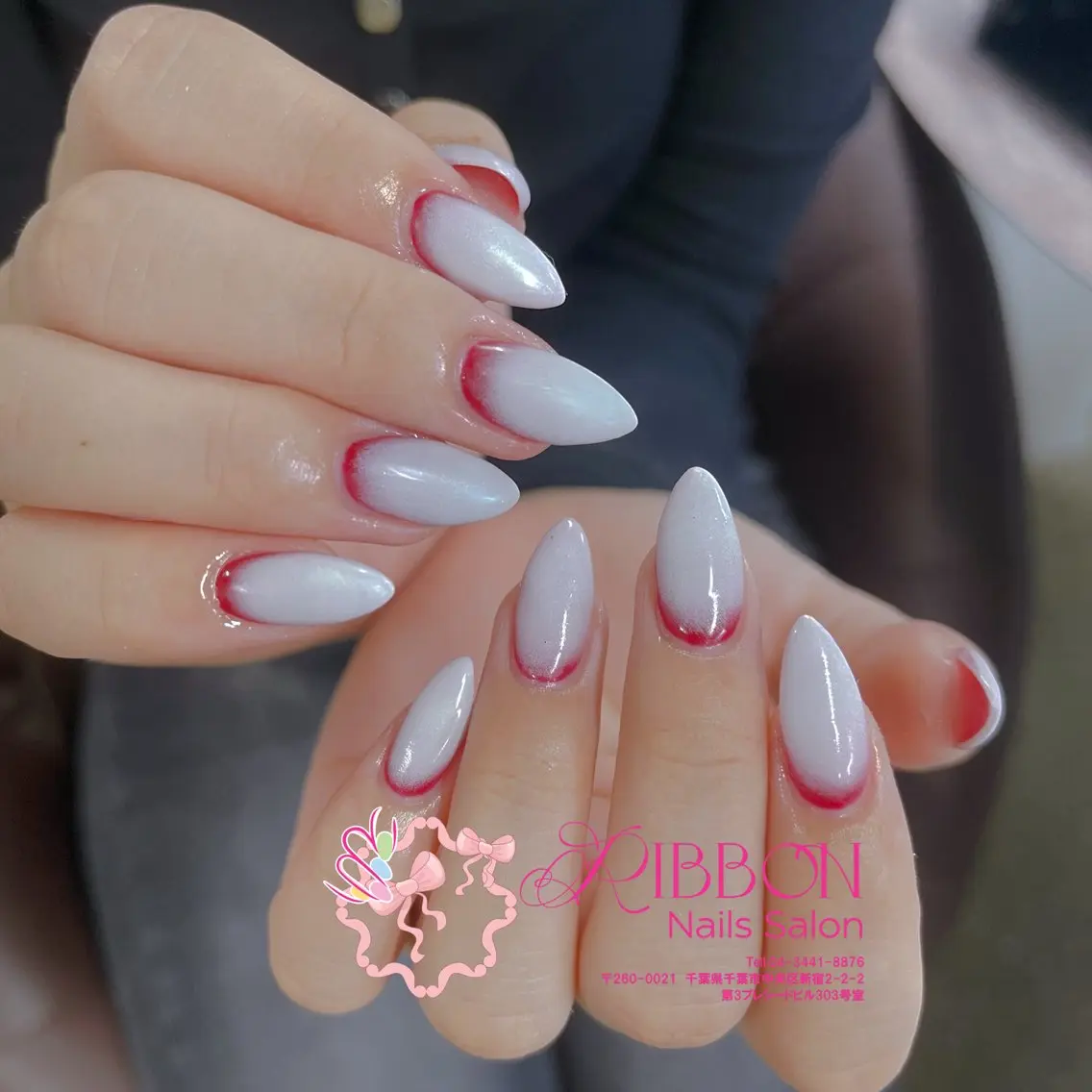 ネイル フットネイル フレンチネイル ジェルネイル マグネットネイル 持ち込み ハンドネイル Ribbonnail salonのネイルデザイン