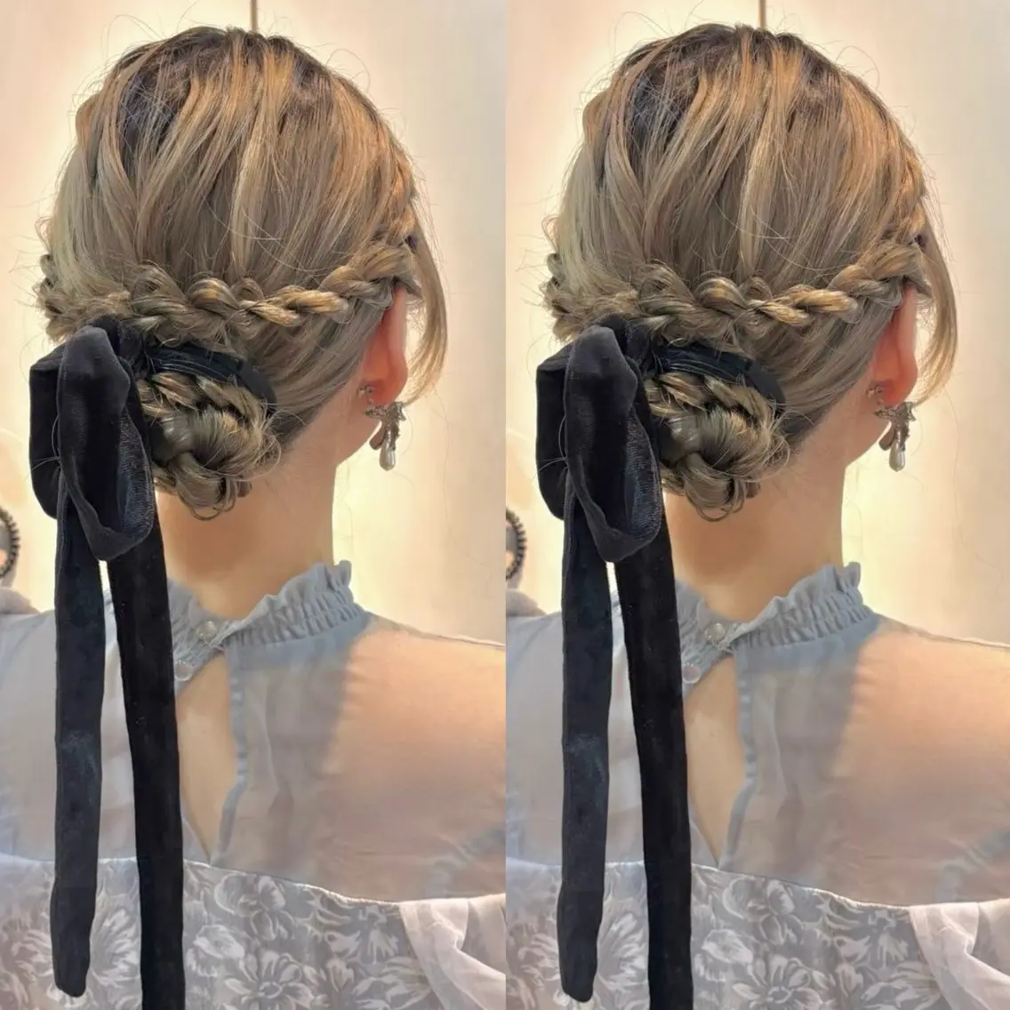 セミロング ヘアセット ヘアメ🎀ハイトーン 🩵エクステ🪄しほのヘアスタイル