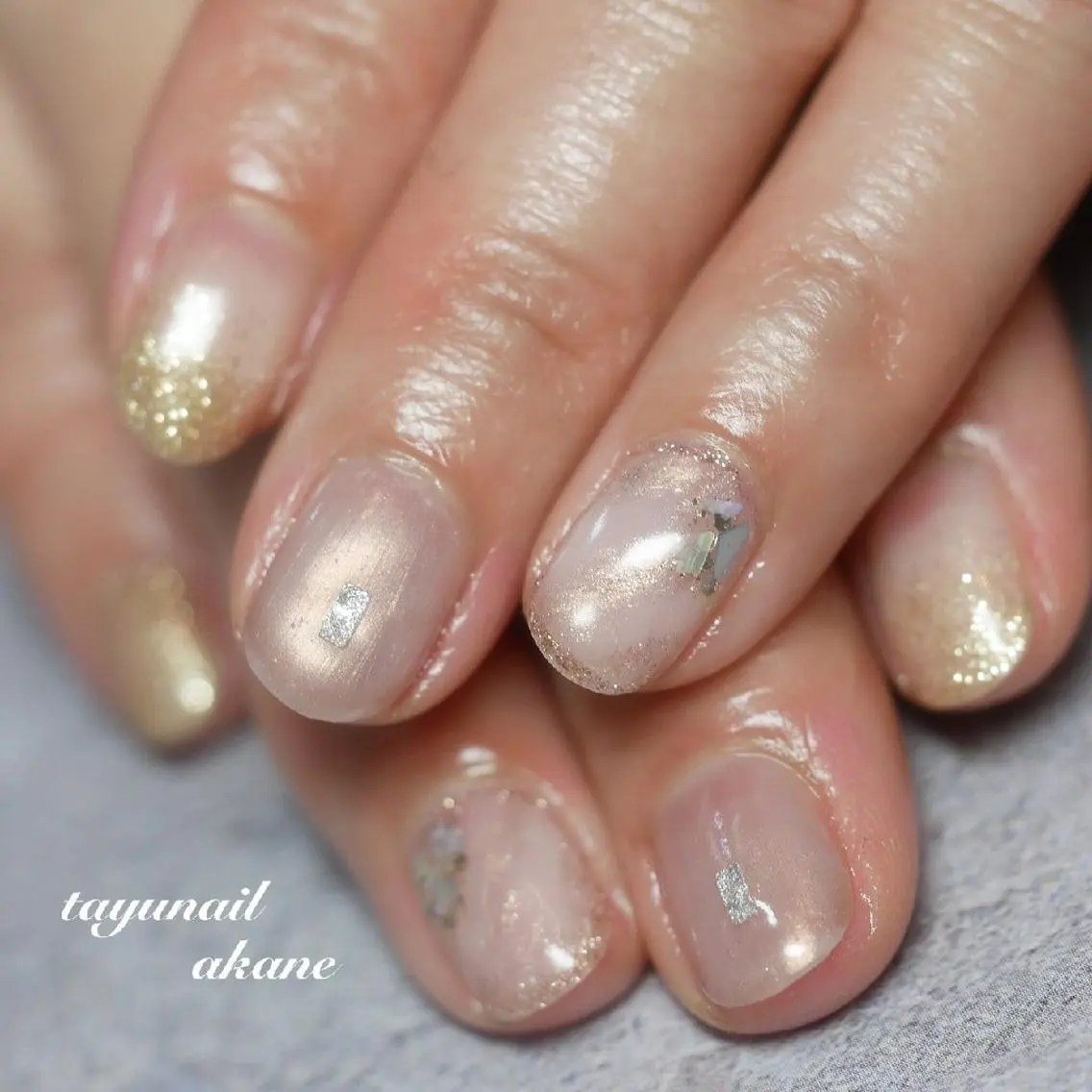 ネイル アートネイル ブルー ジェルネイル ニュアンスネイル パラジェル ネイルサロン 【たゆnail】のネイルデザイン