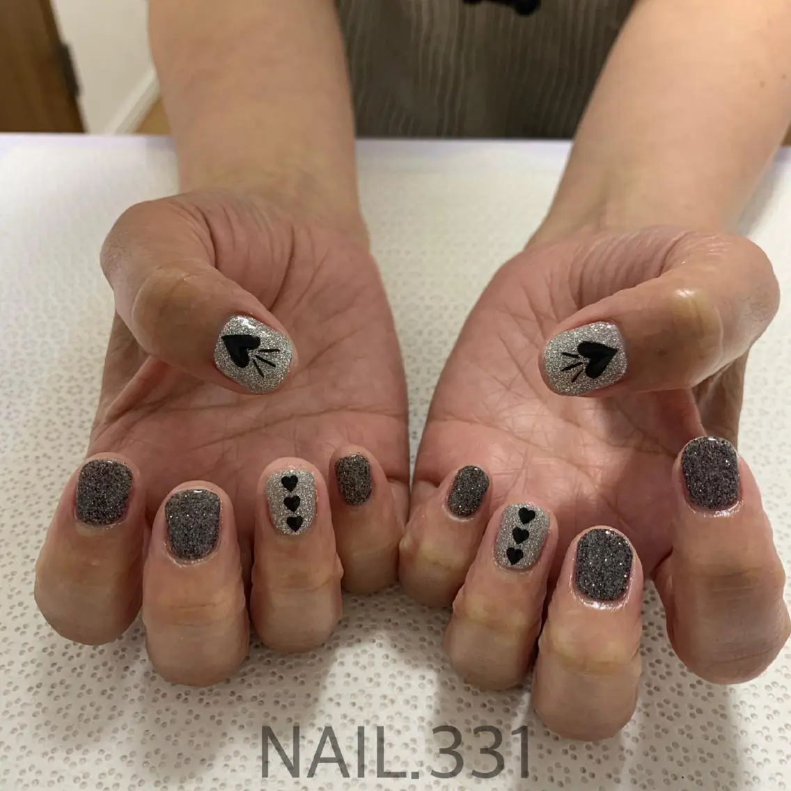 ネイル アートネイル オーロラネイル フラッシュネイル ハート ラメ(グリッター) Nail 331のネイルデザイン
